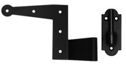 6" L-Hinge and Pintel: 2 1/4" offset Stainless Steel: Matte black powder coat finish (matched pair)